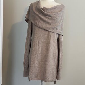Elegant Off-Shoulder Tan Sweater  L